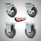 Service Caster 4 Inch SS Gray Polyurethane Top Plate Caster Set with 2 Brake 2 Rigid SCC SCC-SS20S414-PPUB-TLB-2-R414-2 - alternate 6